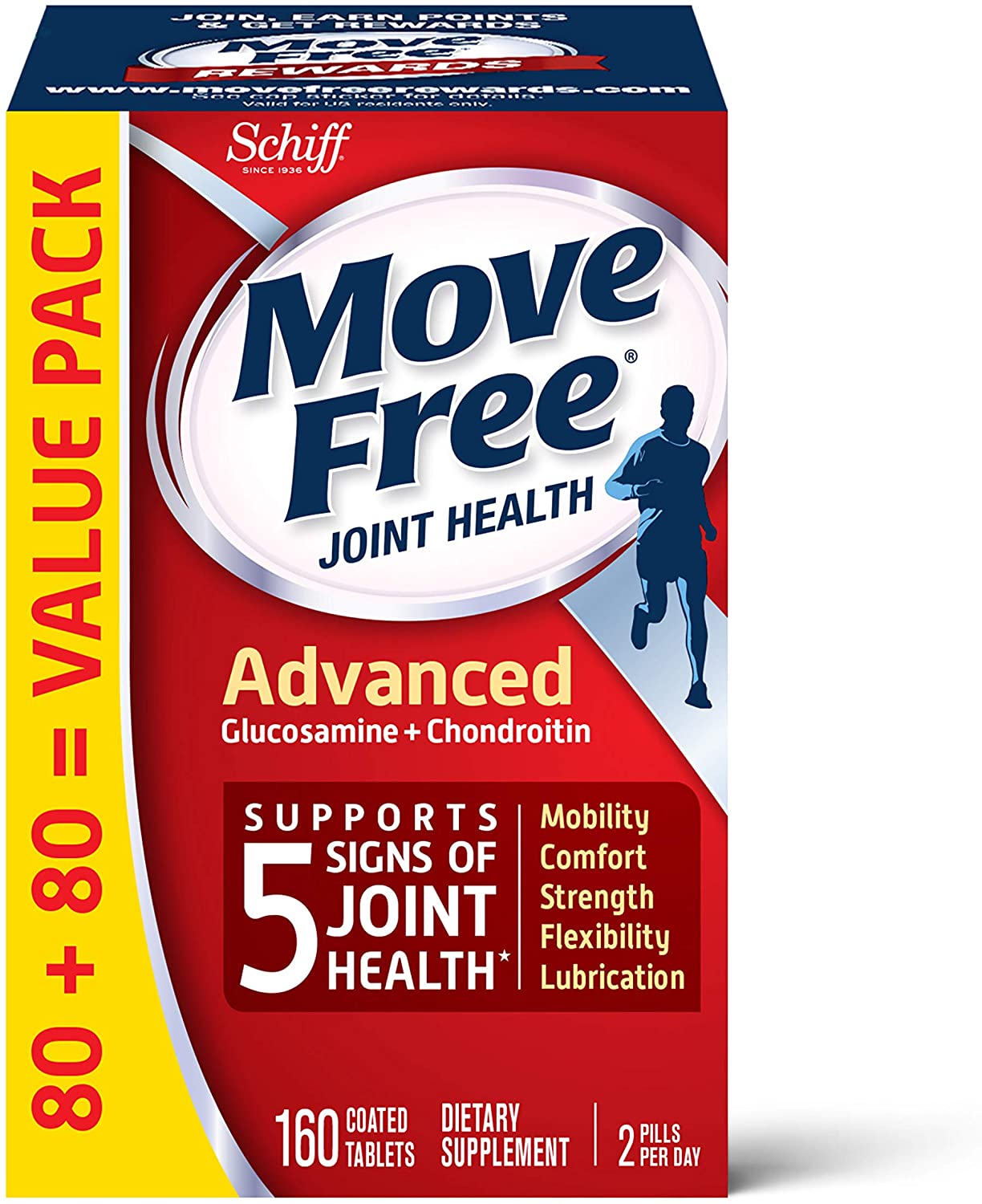 Glucosamine 1500mg (per serving) & Chondroitin - Move Free Advanced Joint Support 