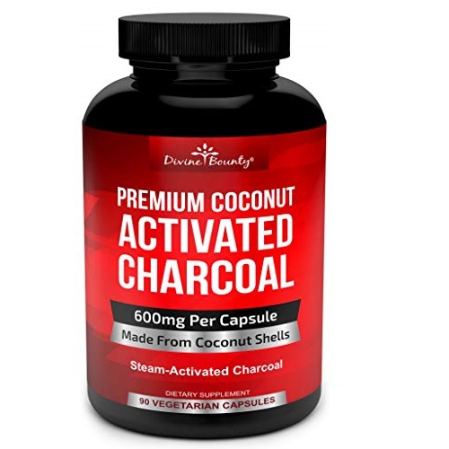 Divine Bounty Premium Coconut  Activated Charcoal Capsules 