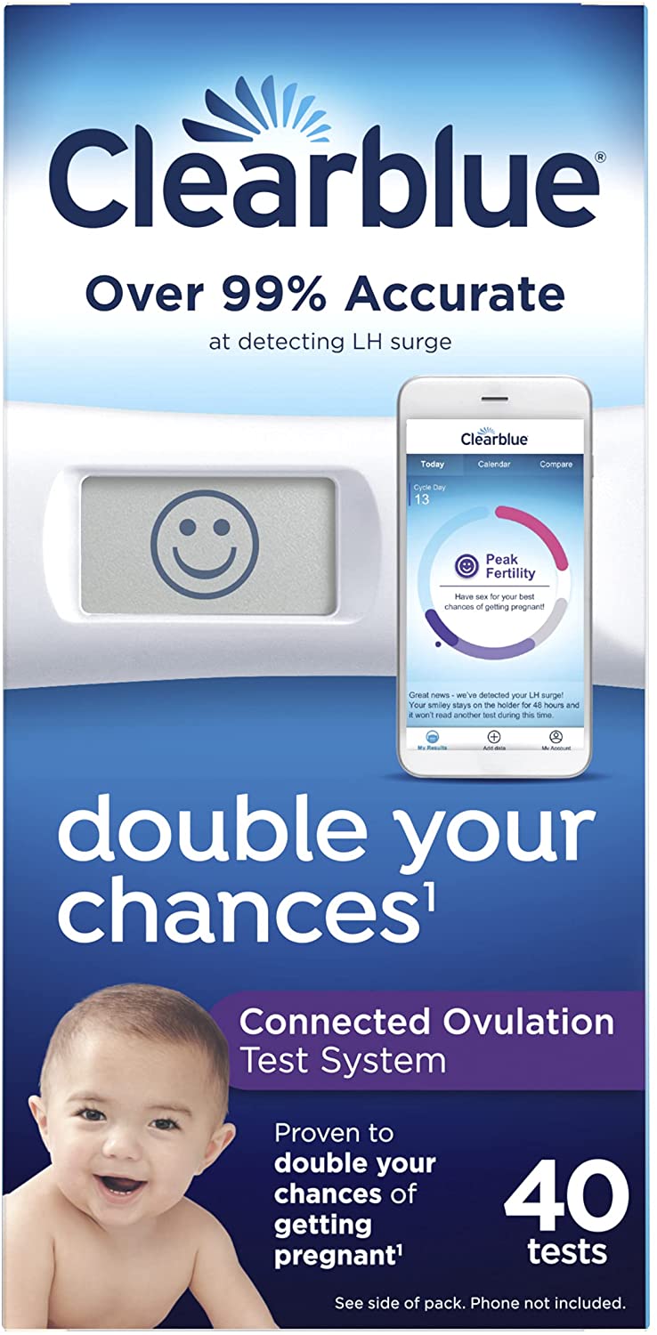 Clearblue Connected Ovulation Test System featuring Bluetooth connectivity and Advanced Ovulation Tests