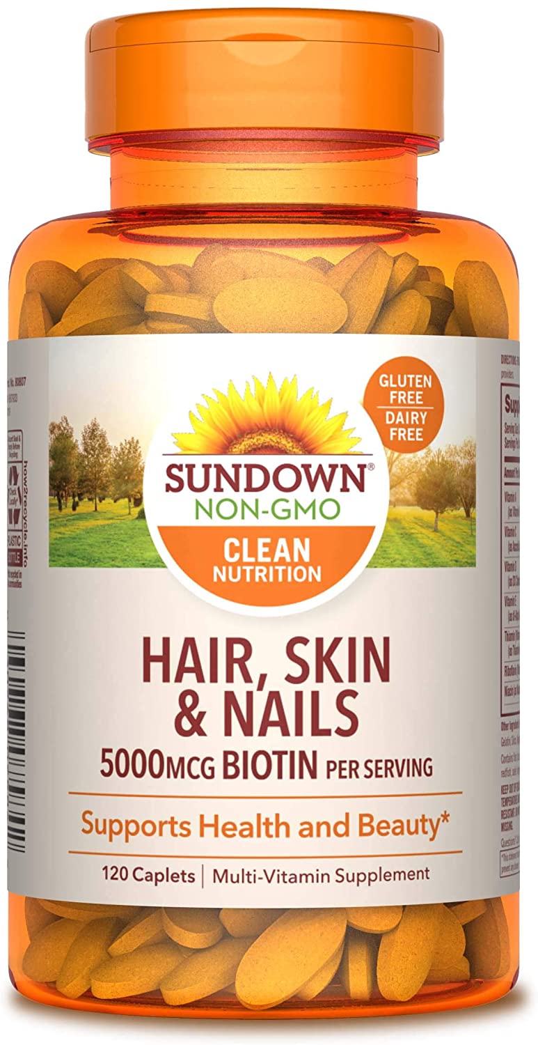 Hair, Skin & Nails Vitamins by Sundown, with Collagen, Non-GMOˆ, Free of Gluten