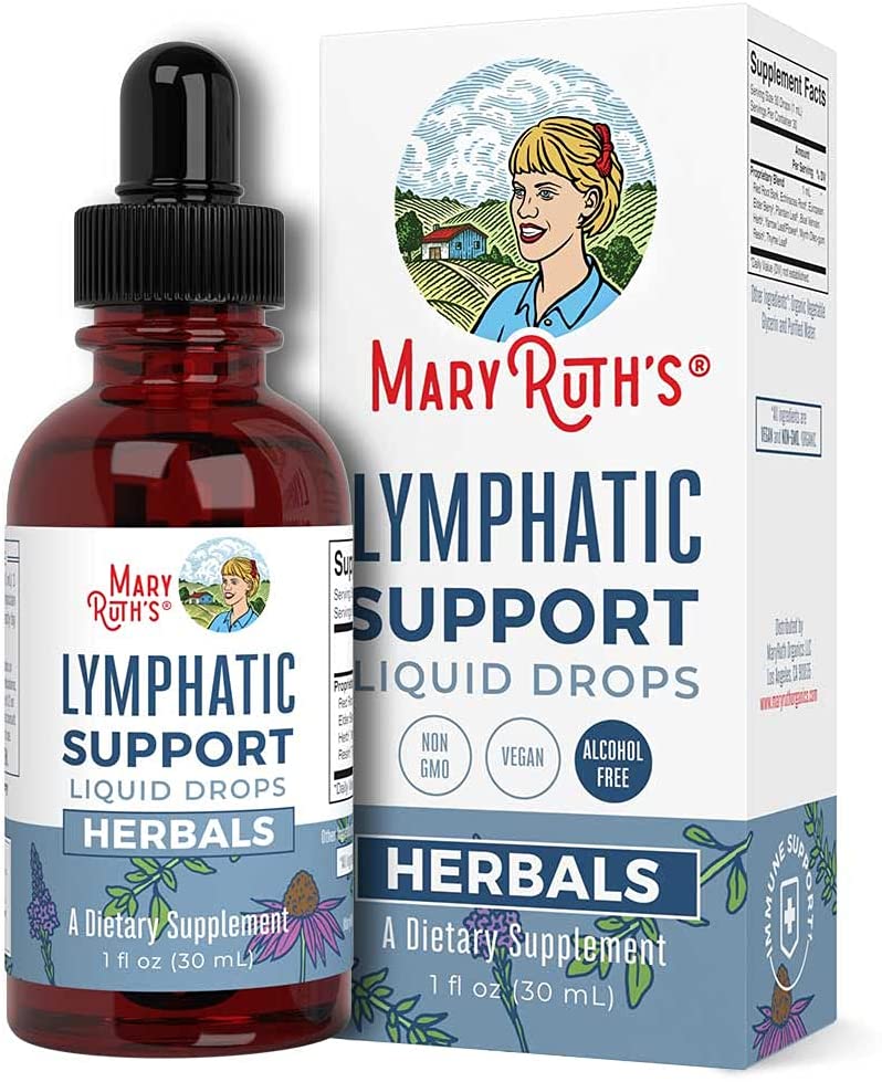 Lymphatic Drainage Drops by MaryRuth's, Immune Support, Organic Herbal Blend with Red Root Bark, Echinacea & Elderberry, 1 Fl Oz