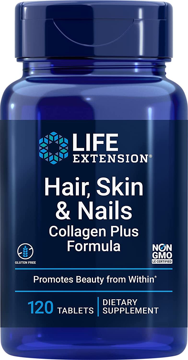 Life Extension Hair, Skin & Nails Collagen Plus Formula Packed with Clinically Studied Nutrients to Promote Collagen 