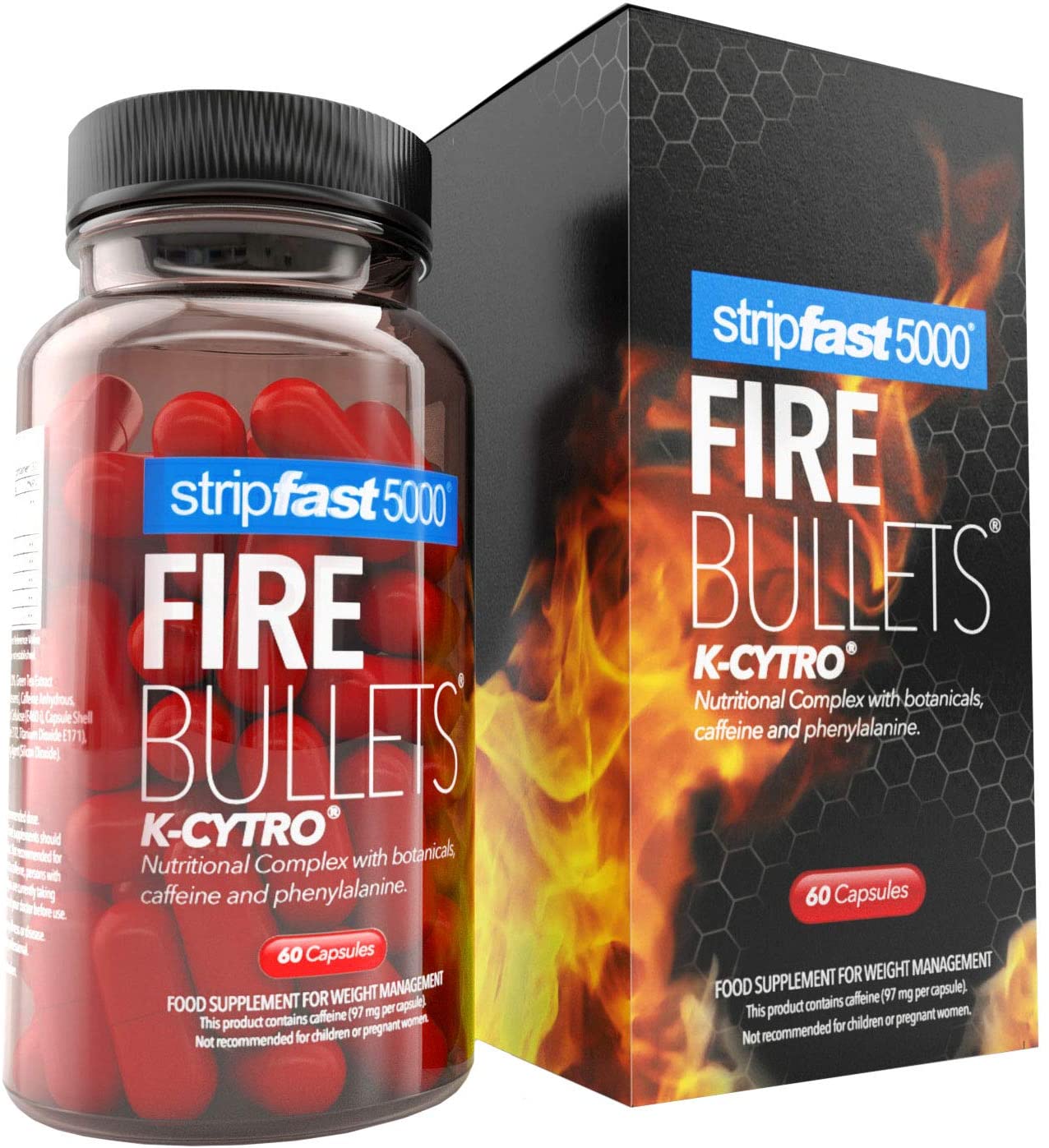 Fire Bullets with K-CYTRO for Women & Men, Weight Management Supplement, Keto Diet Friendly, 30 Days Supply