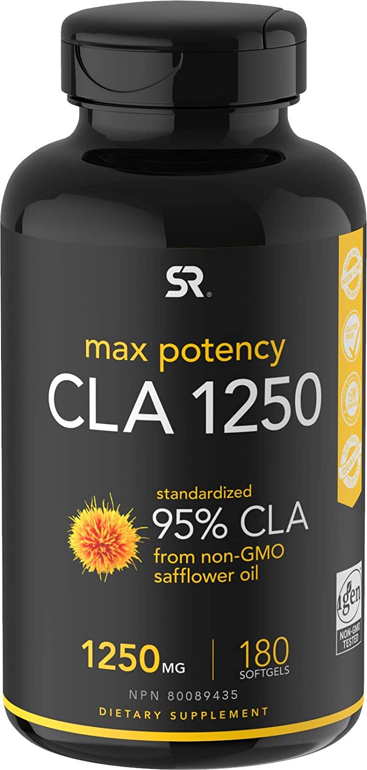 Max Potency CLA 1250 (180 Softgels) with 95% Active Conjugated Linoleic Acid | Weight Management 