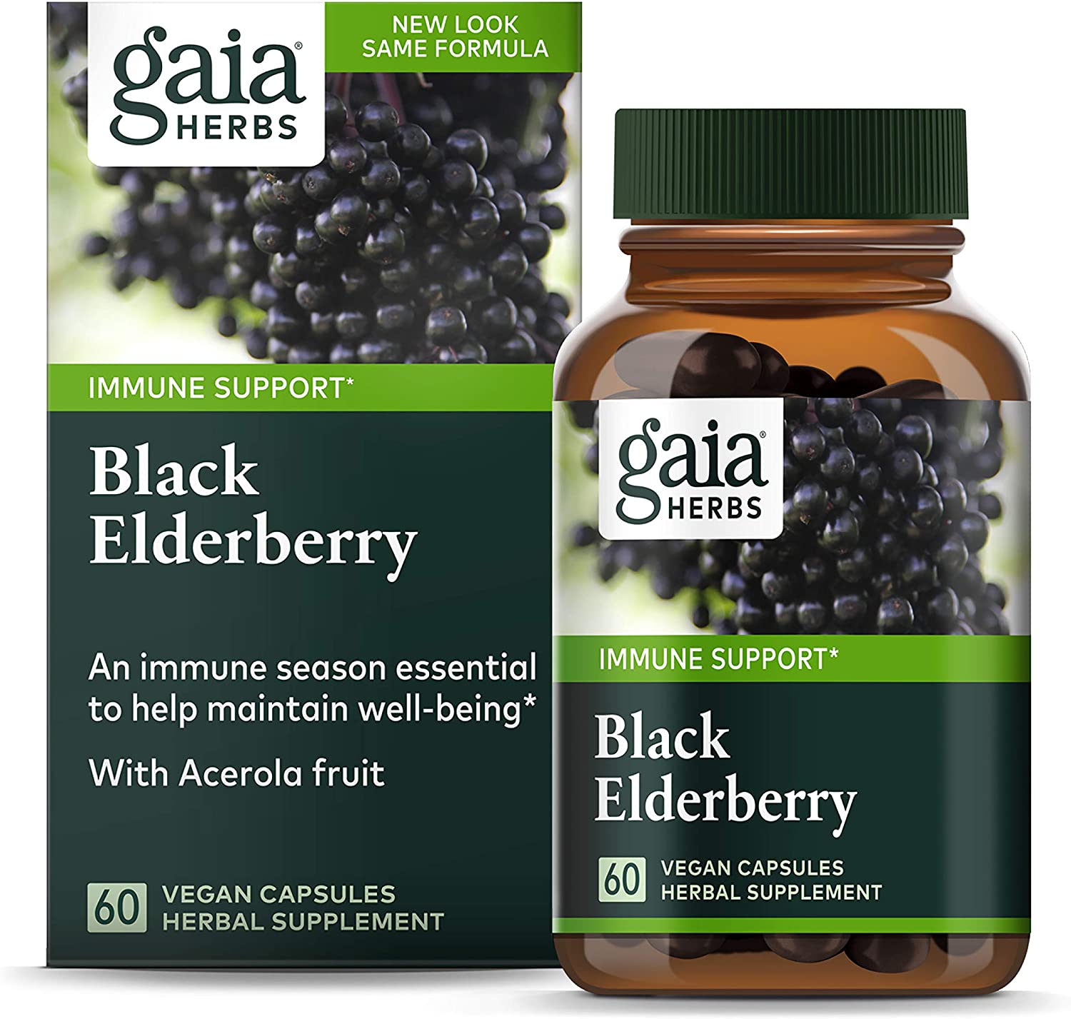 Gaia Herbs, Black Elderberry, Organic Sambucus Elderberry Extract for Daily Immune and Antioxidant Support