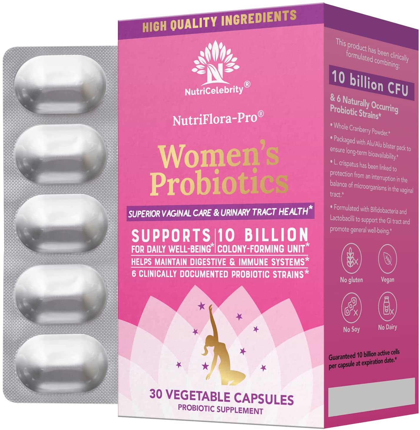 NutriCelebrity NutriFlora-Pro Probiotics for Women.