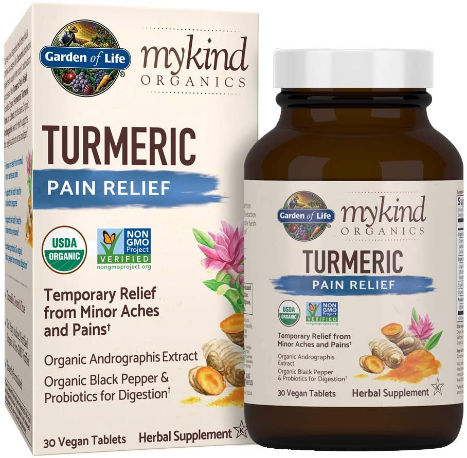 Garden of Life mykind Organics Turmeric Pain Relief 30 Tablets - 50mg Curcumin (95% 