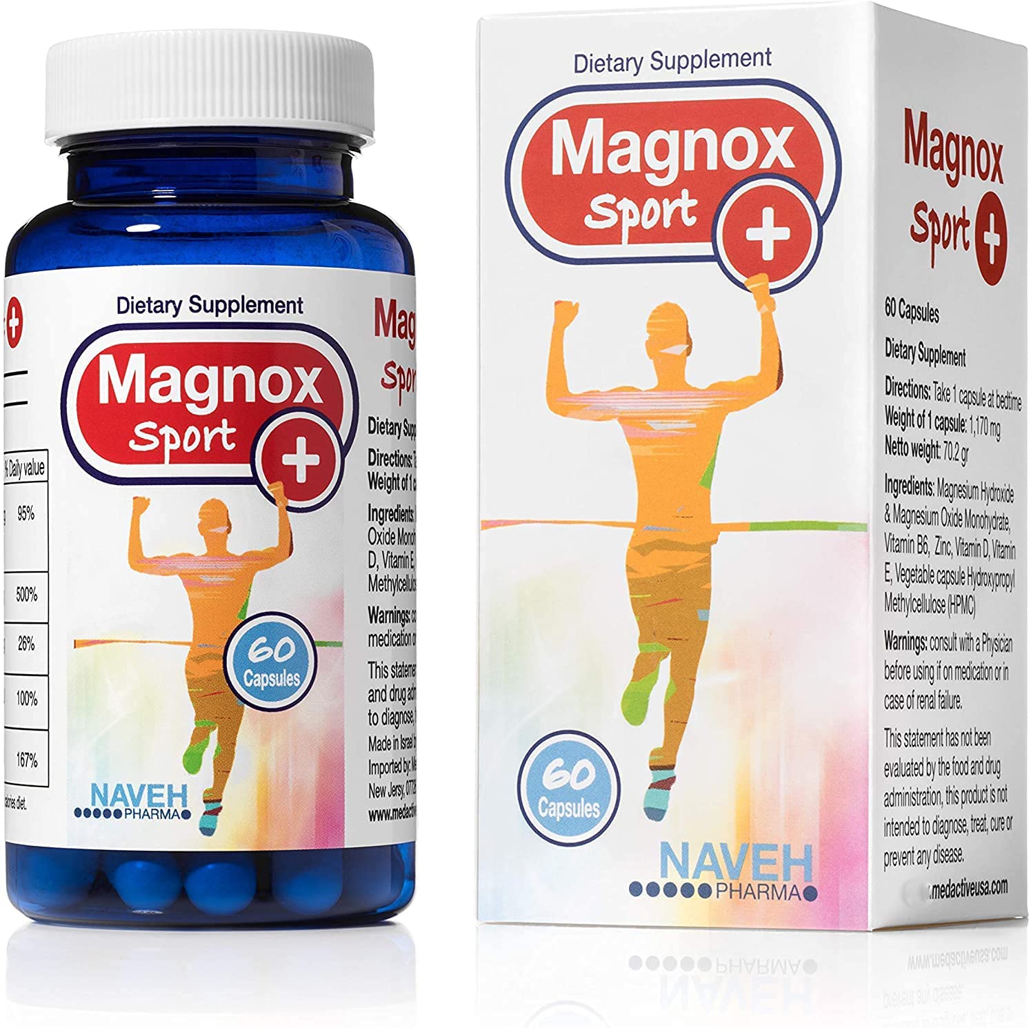 High Absorption Magnesium Premium Supplement with Zinc and Vitamins B6,D,E Complex for Leg Cramps and Sore Muscles, 