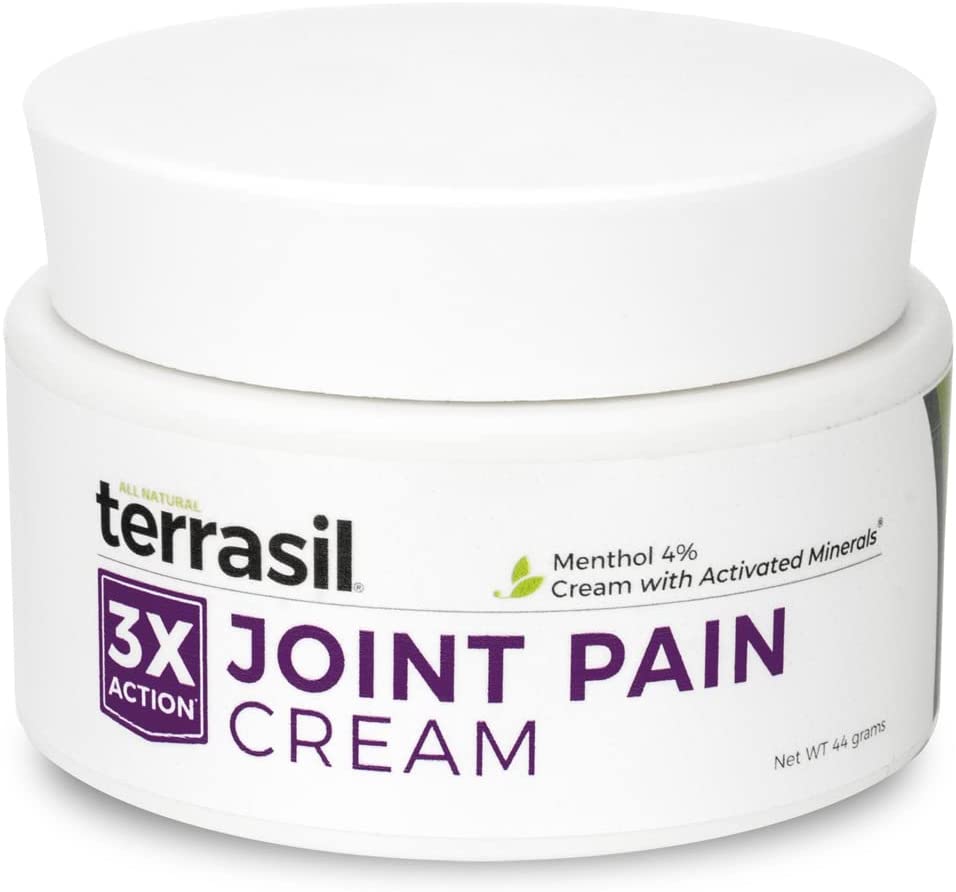 Joint Pain Relief Cream by Terrasil® | Topical Ointment for Tendonitis, Muscles & Ligaments | 3X Extra Strength | All Natural, Mild Scent, Non-Greasy Formula| 44g Jar