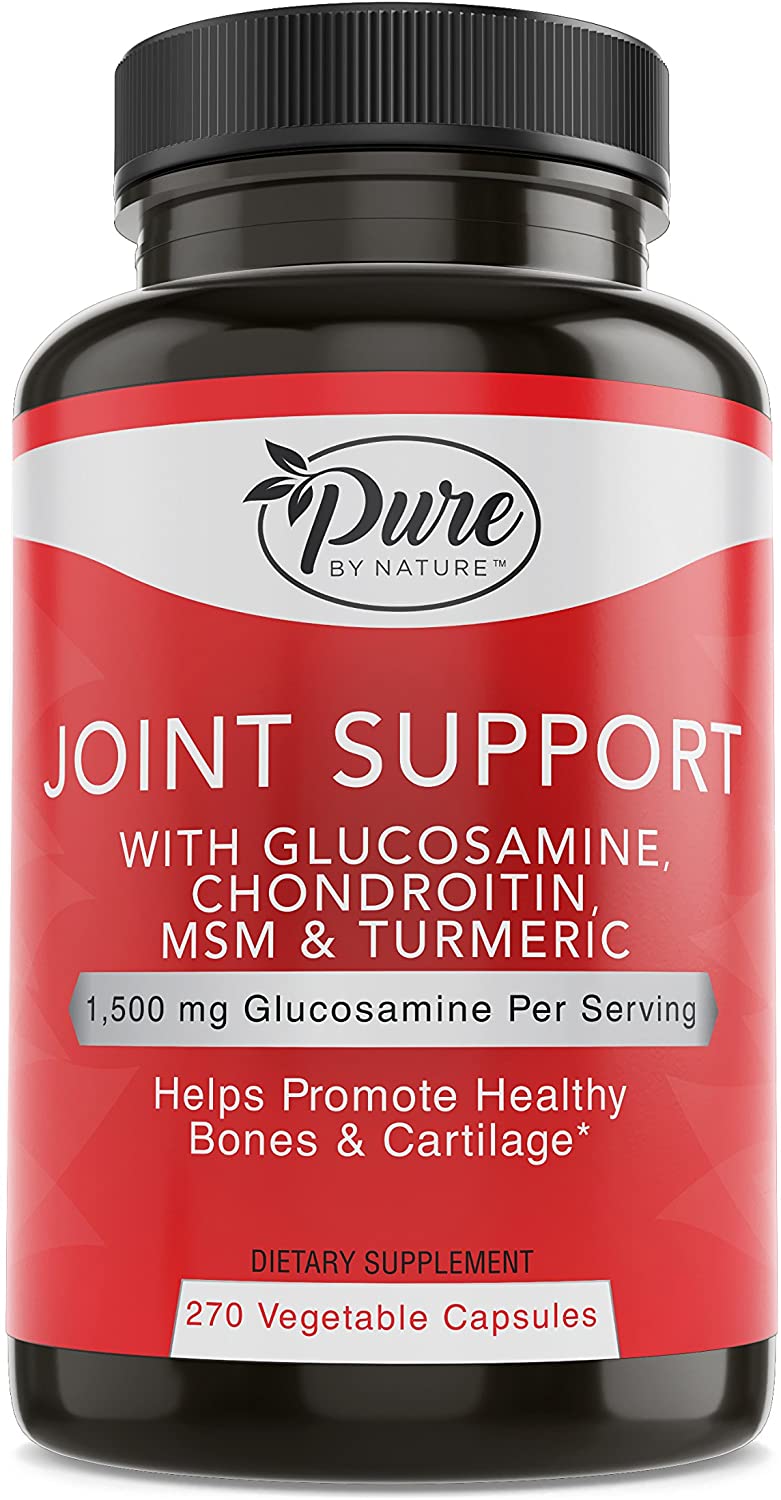 Pure By Nature Glucosamine with Chondroitin Turmeric MMS Boswellia Joint Pain Relief Supplement