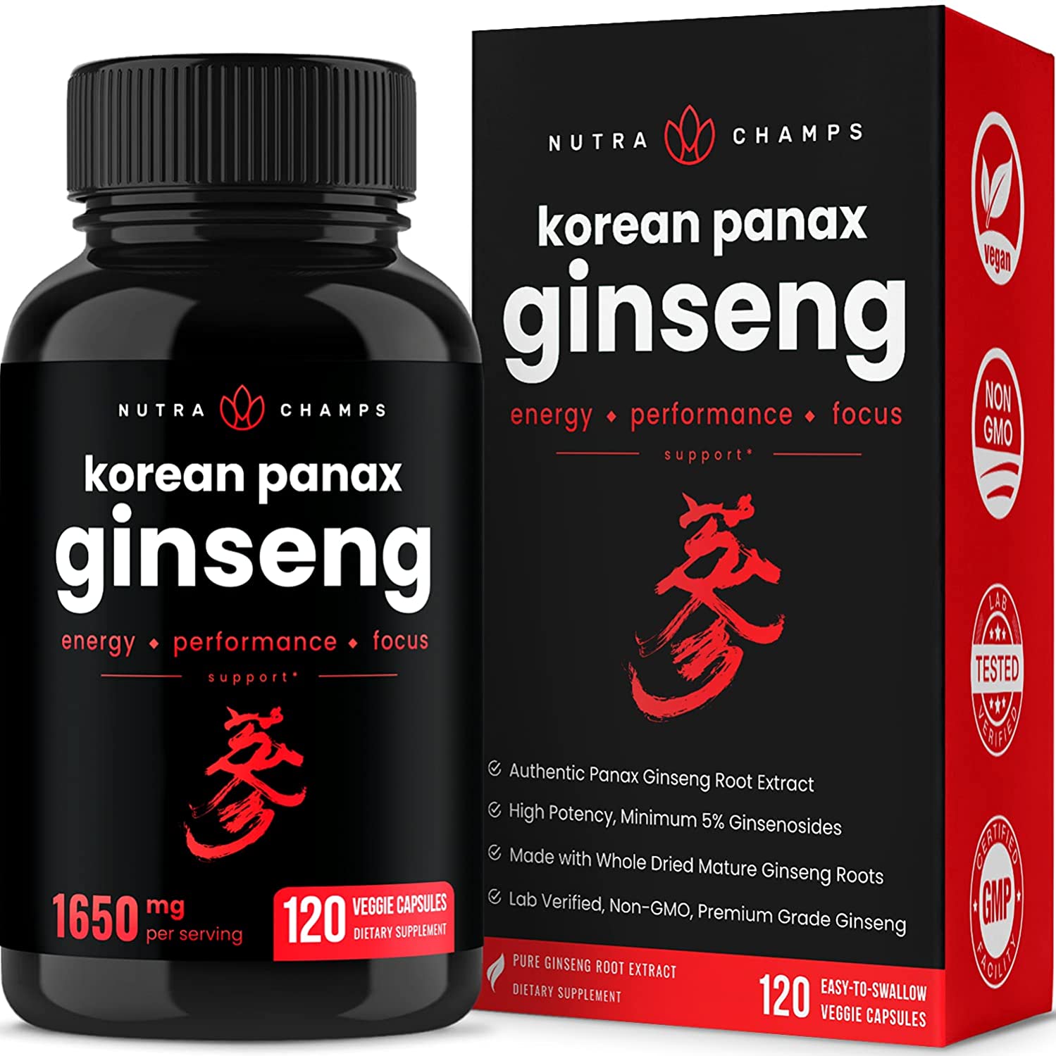 NutraChamps Korean Red Panax Ginseng 1000mg