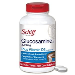 Schiff Glucosamine with Vitamin D3 & Hyaluronic Acid, 2000mg of Glucosamine