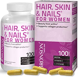 Hair, Skin & Nails with Biotin Extra Strength Vitamin Supplement for Women, 100 Capsules