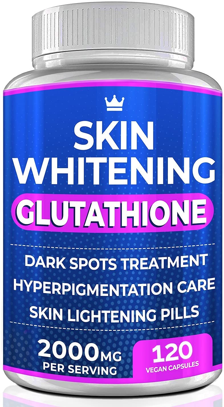 Glutathione Whitening Pills - 120 Capsules 2000mg Glutathione - Effective Skin Lightening Supplement - Dark 