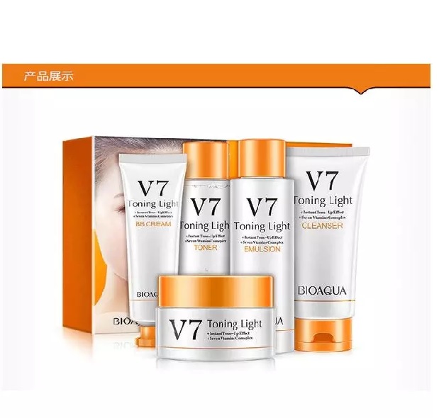 BIOAQUA V7 Toning Light Moisturizing Essence 7 Pcs Skin Care Set Price In Pakistan | Free Delivery 