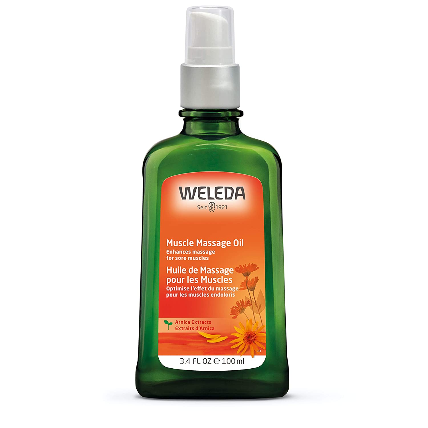 Weleda Arnica Muscle Massage Oil, 3.4 Fluid Ounce, Plant Rich Massage Oil with Arnica, Birch,