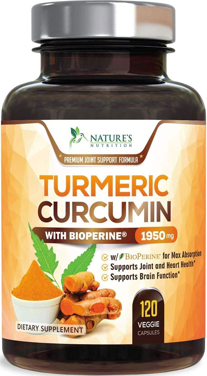 Turmeric Curcumin with BioPerine 95% Curcuminoids 1950mg with Black Pepper for Best Absorption