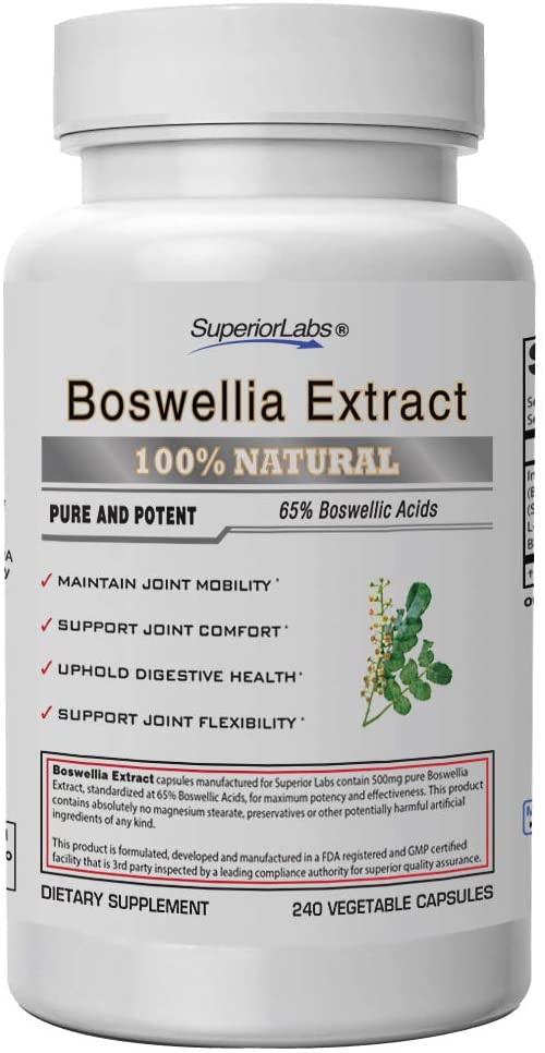 Superior Labs Boswellia Extract - Pure NonGMO Boswellic 65% Acids w/Bioperine Superior 