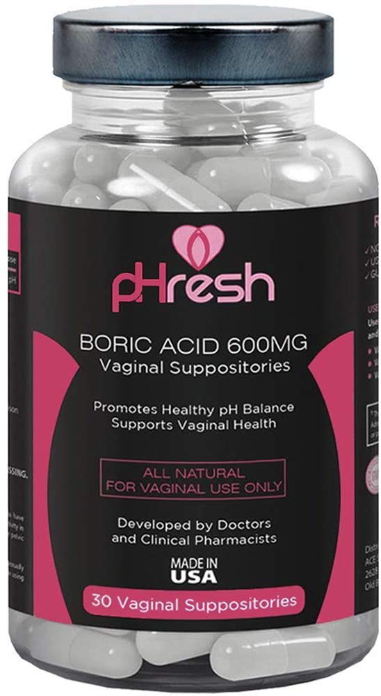 Boric Acid Suppositories Vaginal 600 mg pHresh