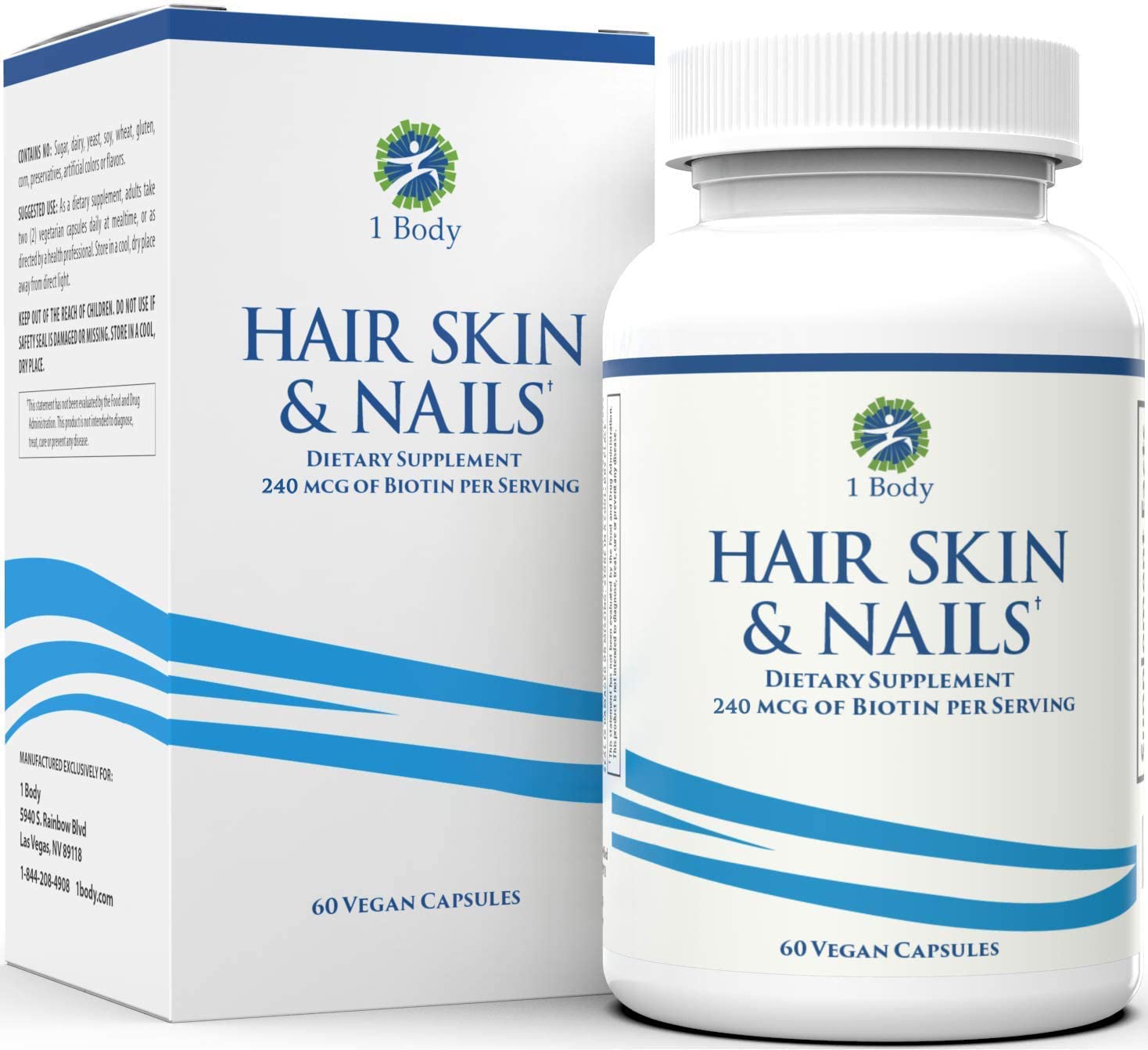 Hair, Skin, and Nails Vitamins – 5000 mcg of Biotin to Make Your Hair Grow and Skin Glow with 25 Other Vitamins