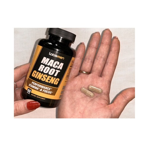 Labsmen Maca Root & Ginseng Performance Capsules - Stamina, Focus, & Energy Supplement (60 Capsules)