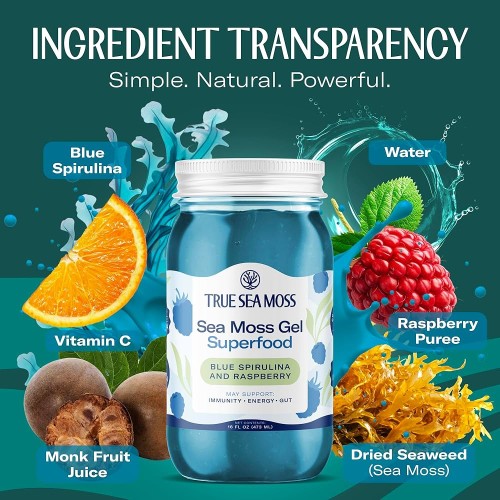 Natural Superfood From The Sea Blue Spirulina and Raspberry