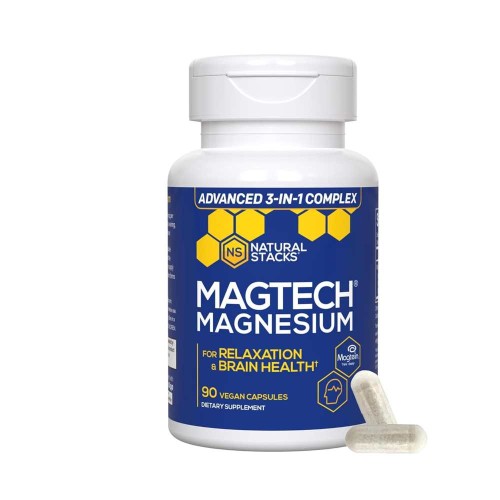 MagTech Advanced 3-in-1 Magnesium Complex - Brain Health & Relaxation 90 Vegan Capsules