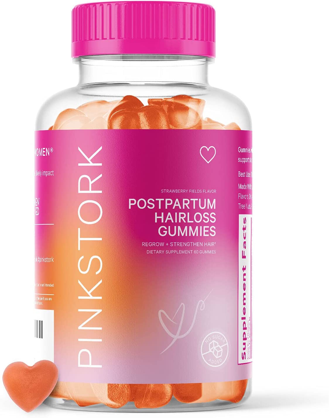 Pink Stork Postpartum Hair Loss Gummies: Hair Skin and Nails Vitamins, Postnatal Vitamins,