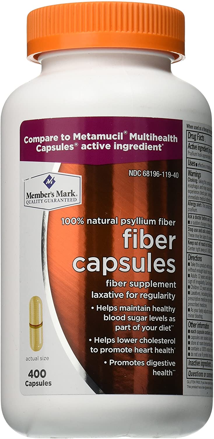 Member's Mark Fiber Capsules Fiber Supplement 400 Count