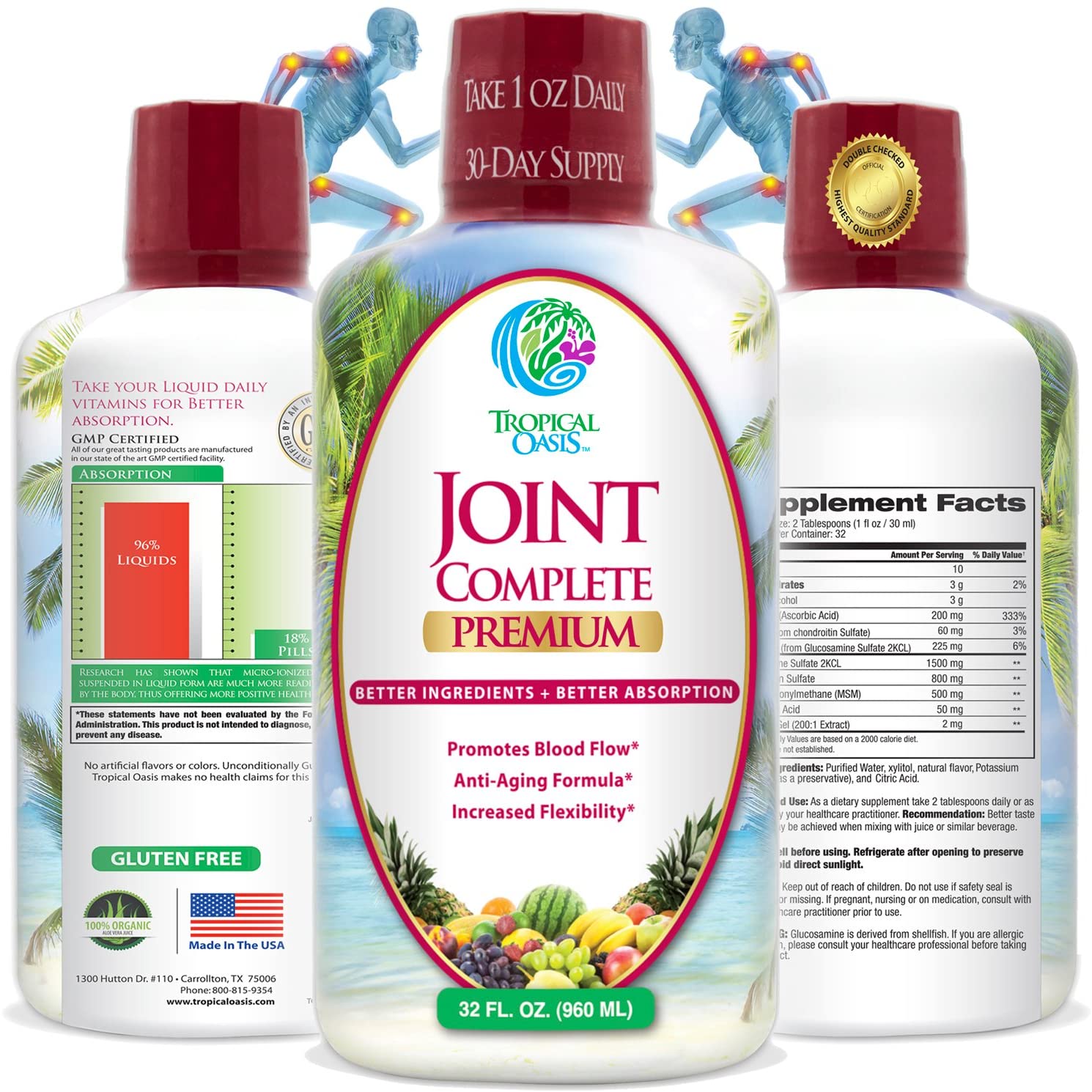 Joint Complete Premium - Liquid Joint Supplement with Liquid Glucosamine Sulfate, 