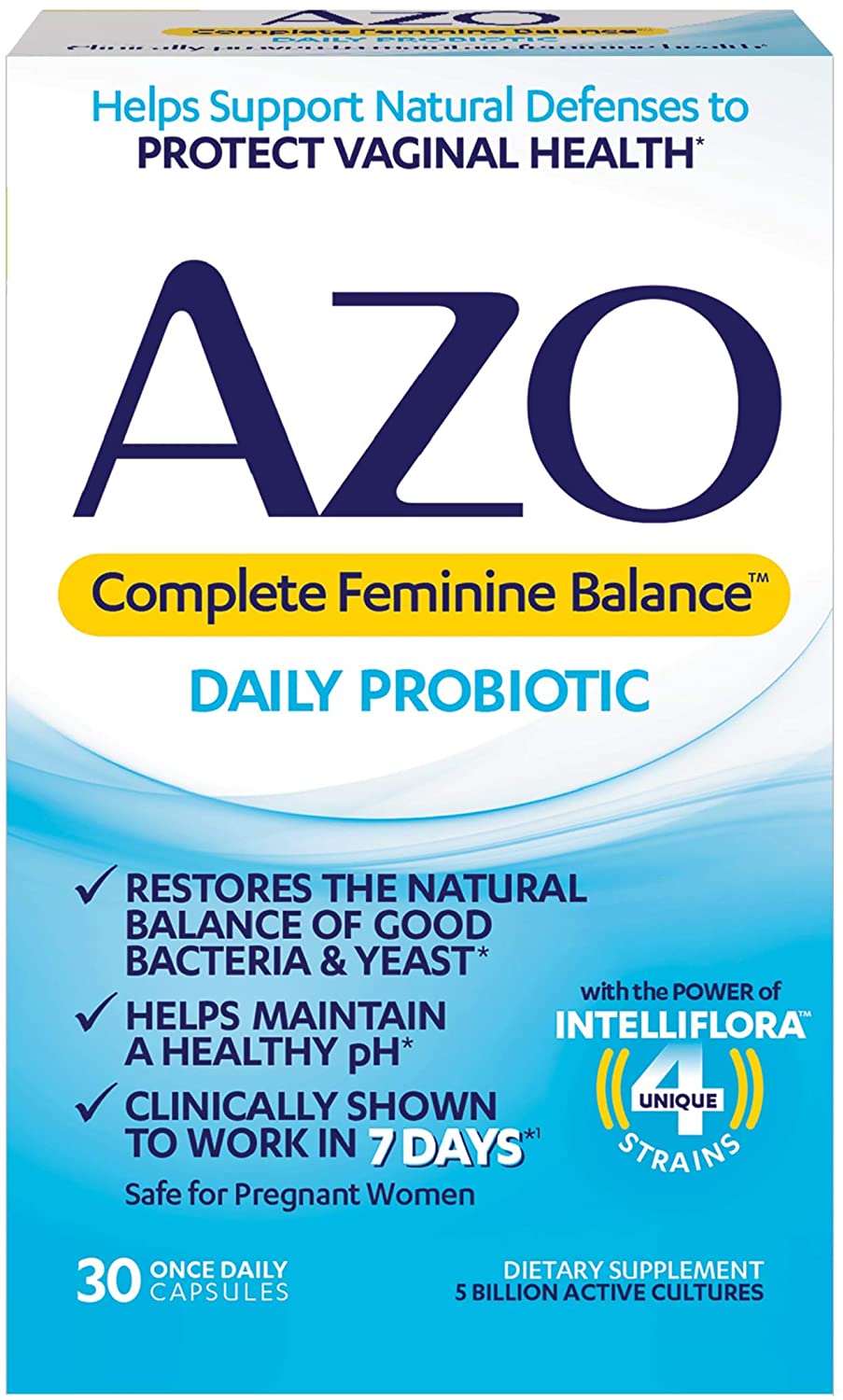 AZO Complete Feminine Balance Daily Probiotics for Women, Clinically Proven to Help Protect Vaginal Health, Helps balance