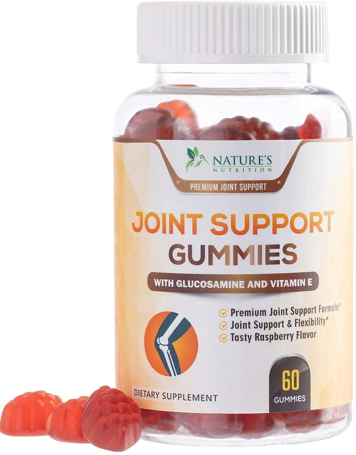 Joint Support Gummies Extra Strength Glucosamine & Vitamin E - Natural Joint & Flexibility 