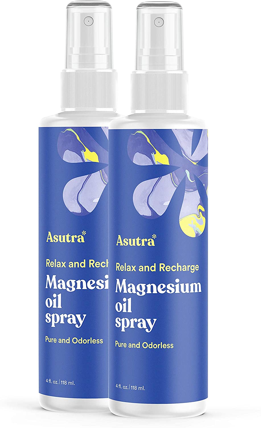 ASUTRA Topical Magnesium Chloride Oil Spray Supplement, 4 fl oz (Pack of 2)| Rapid Absorption | Relieve Muscle 