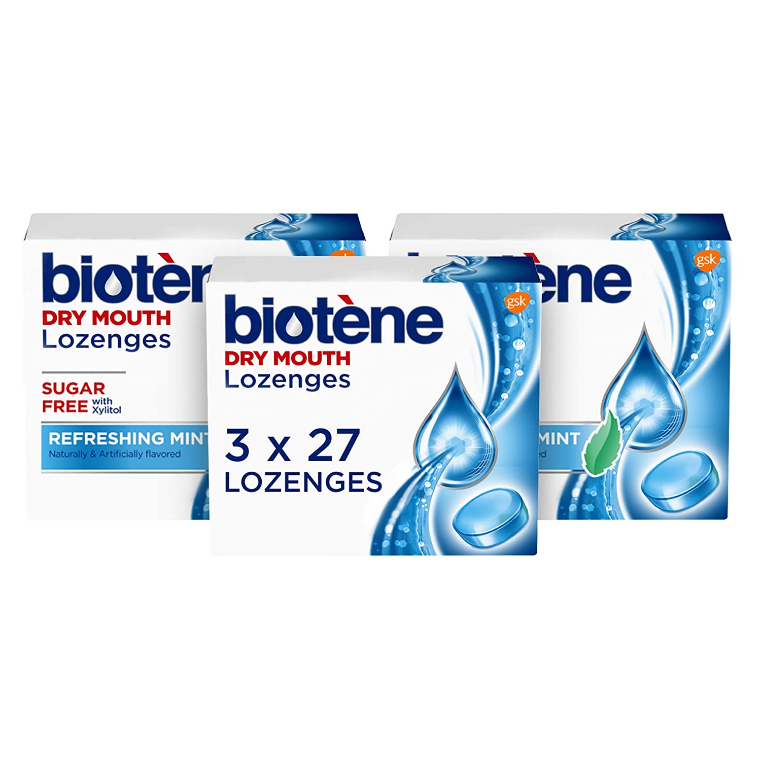 biotène Dry Mouth Lozenges for Dry Mouth and Fresh Breath, Dry Mouth Relief and Breath Freshener, Refreshing Mint