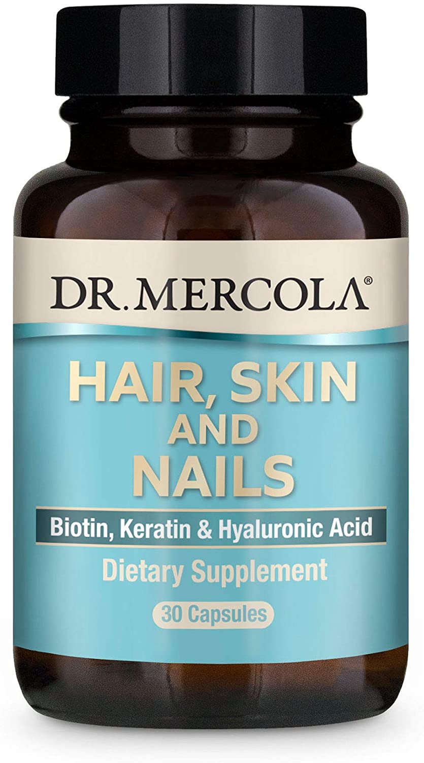 Dr. Mercola Hair, Skin & Nails, 30 Capsules (30 Servings), with Biotin,