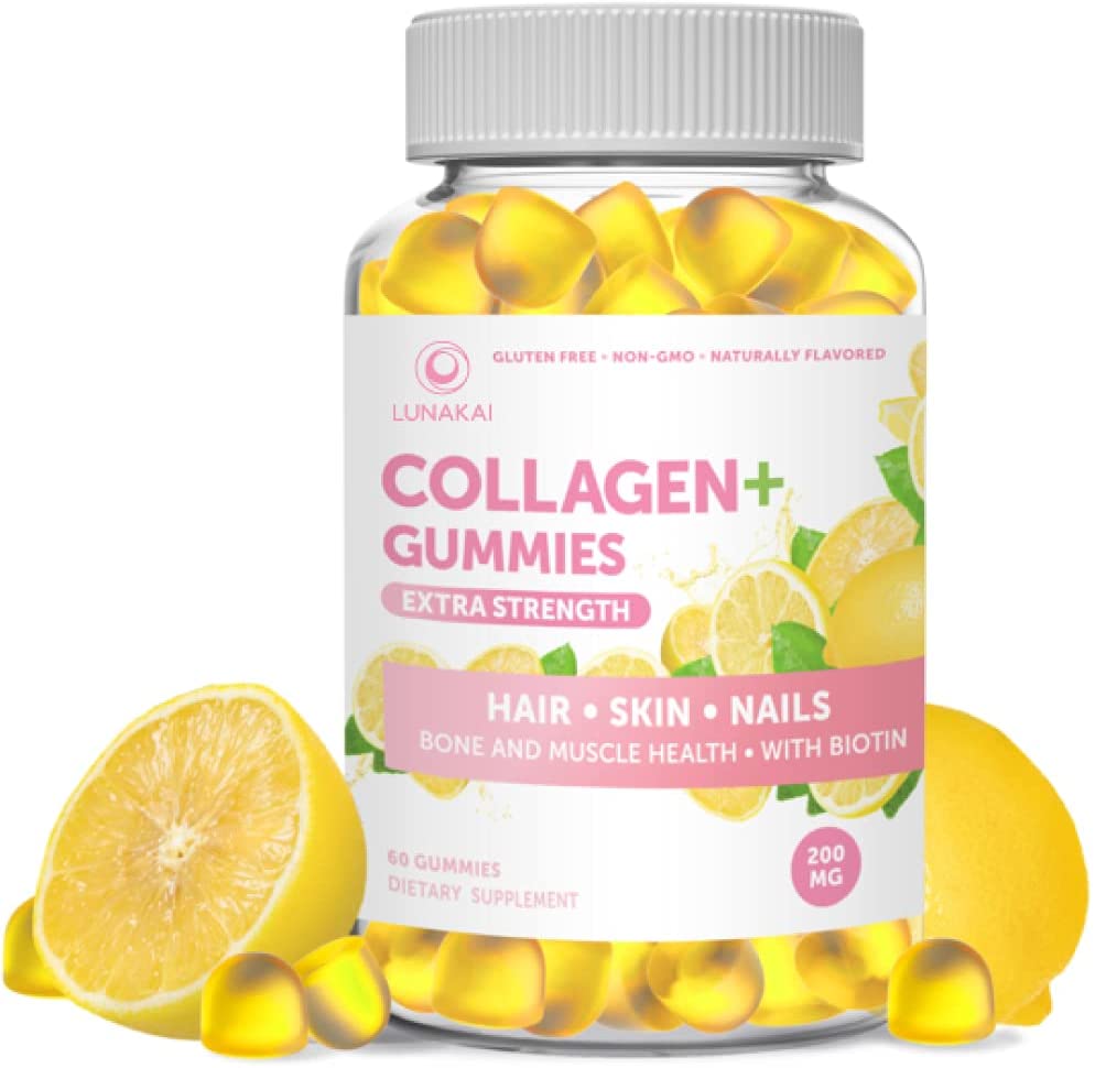 Collagen Gummies Anti Aging Protein Supplements for Men & Women, Vitamins for Hair, Skin 