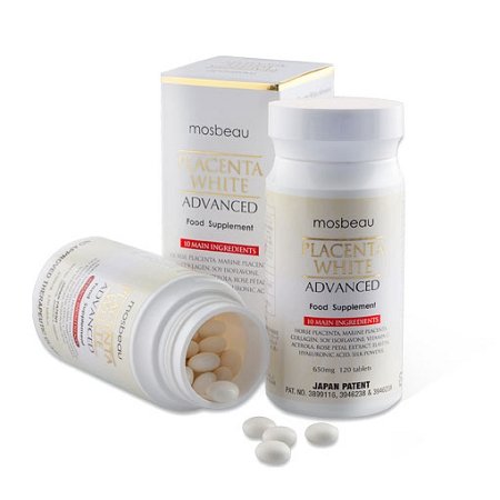 Mosbeau Placenta White Advanced Supplement for Skin Whitening 2015 Japan Patented Twice As Effective As 