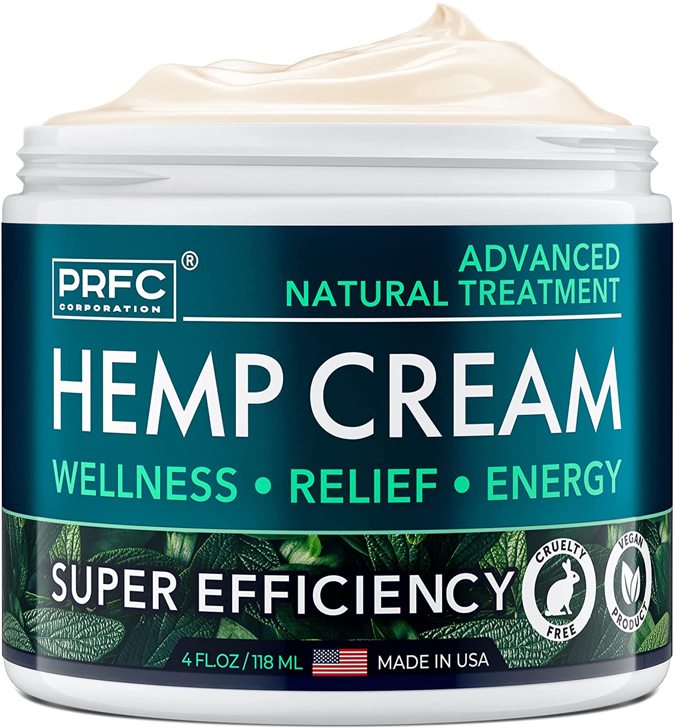 Hemp Cream - Made in USA - 4 fl oz - Natural Cream for Discomfort in Knees, Joints and Lower Back - H?mp Oil Extract 