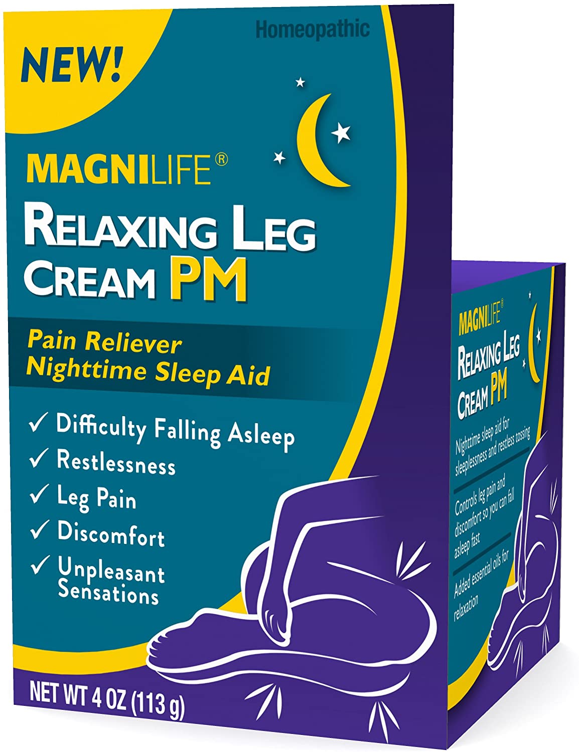 MagniLife Relaxing Leg Cream PM, Deep Penetrating Topical for Pain and Restless Leg Syndrome 