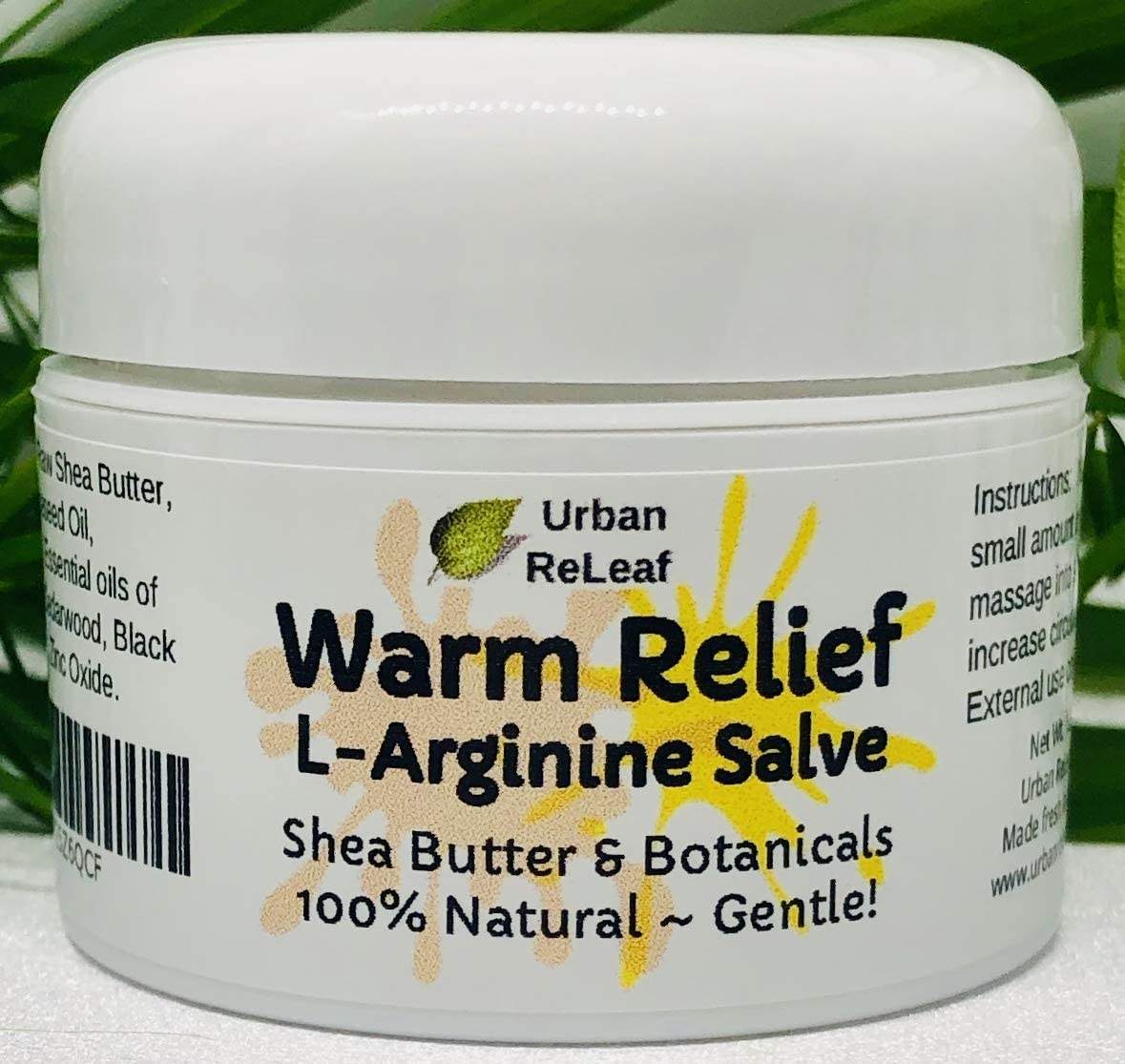 Urban ReLeaf Warm Relief L-Arginine Salve ! Shea Butter & Botanicals, 100% Natural