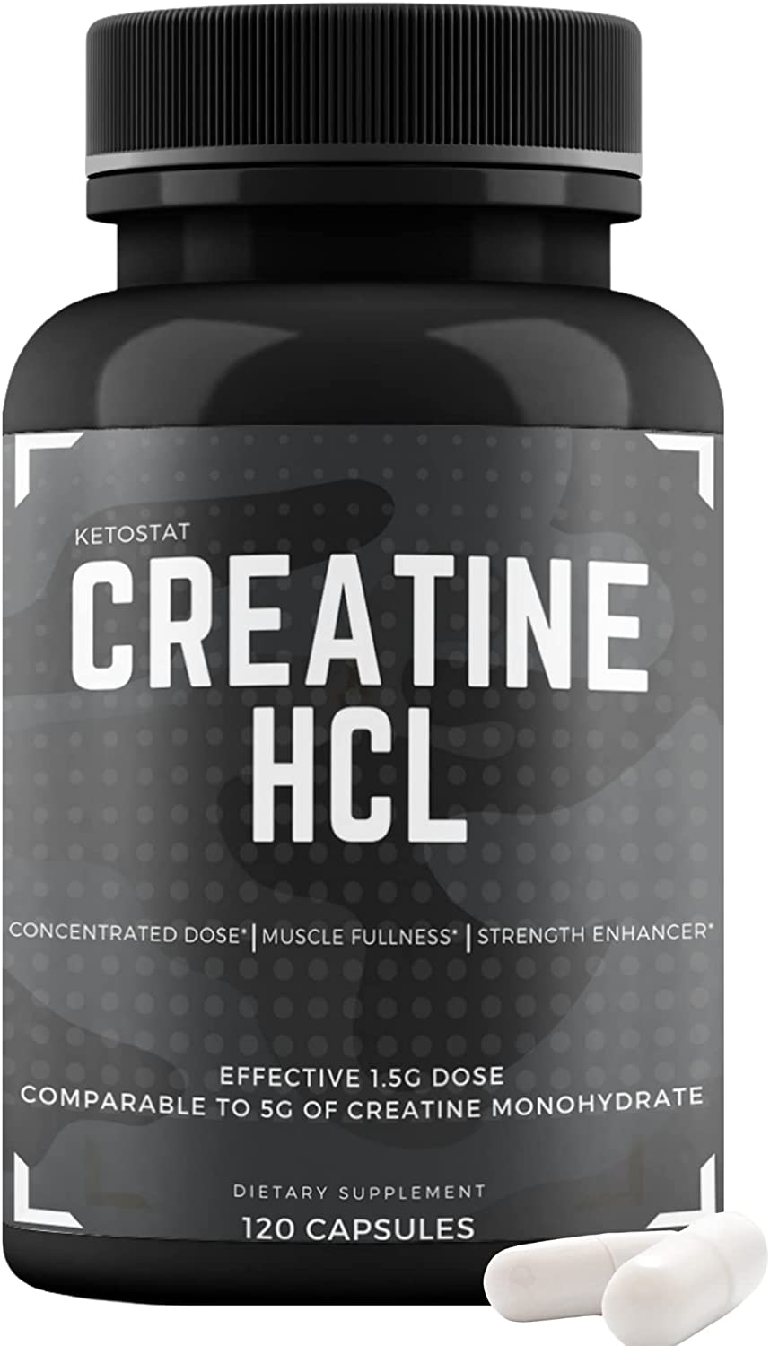 Creatine HCL Capsules 120ct (Creatine Hydrochloride) 1.5g High Dose Creatine HCL Pills,