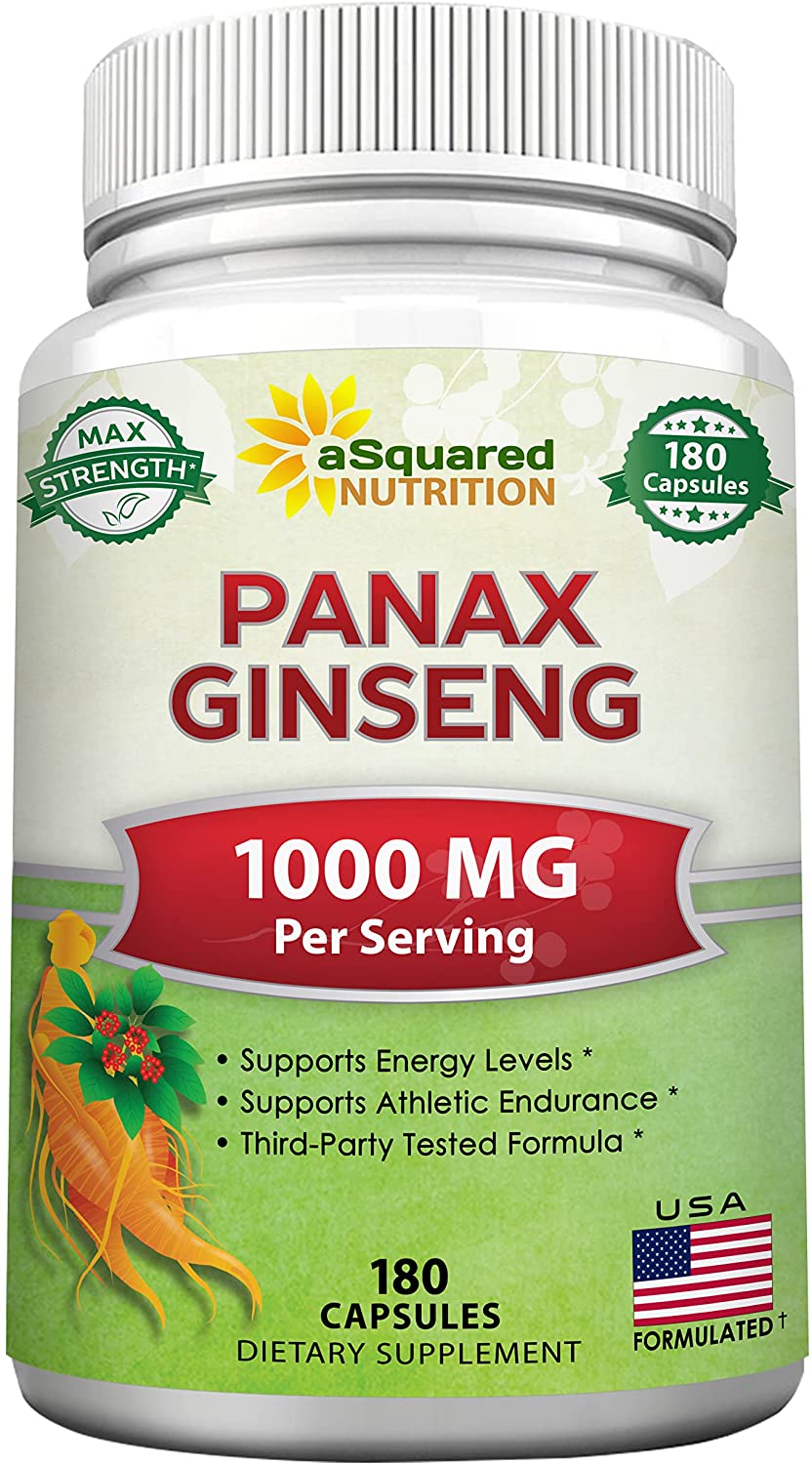 Red Korean Panax Ginseng (1000mg Max Strength) 180 Capsules..