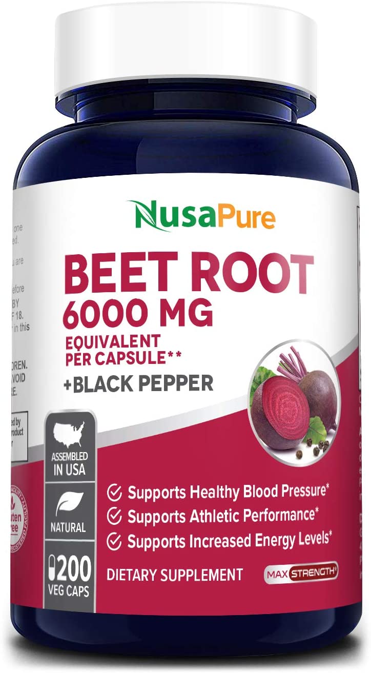 Beet Root 6000 mg 200 Veggie caps (Vegan, Non-GMO, Extract 