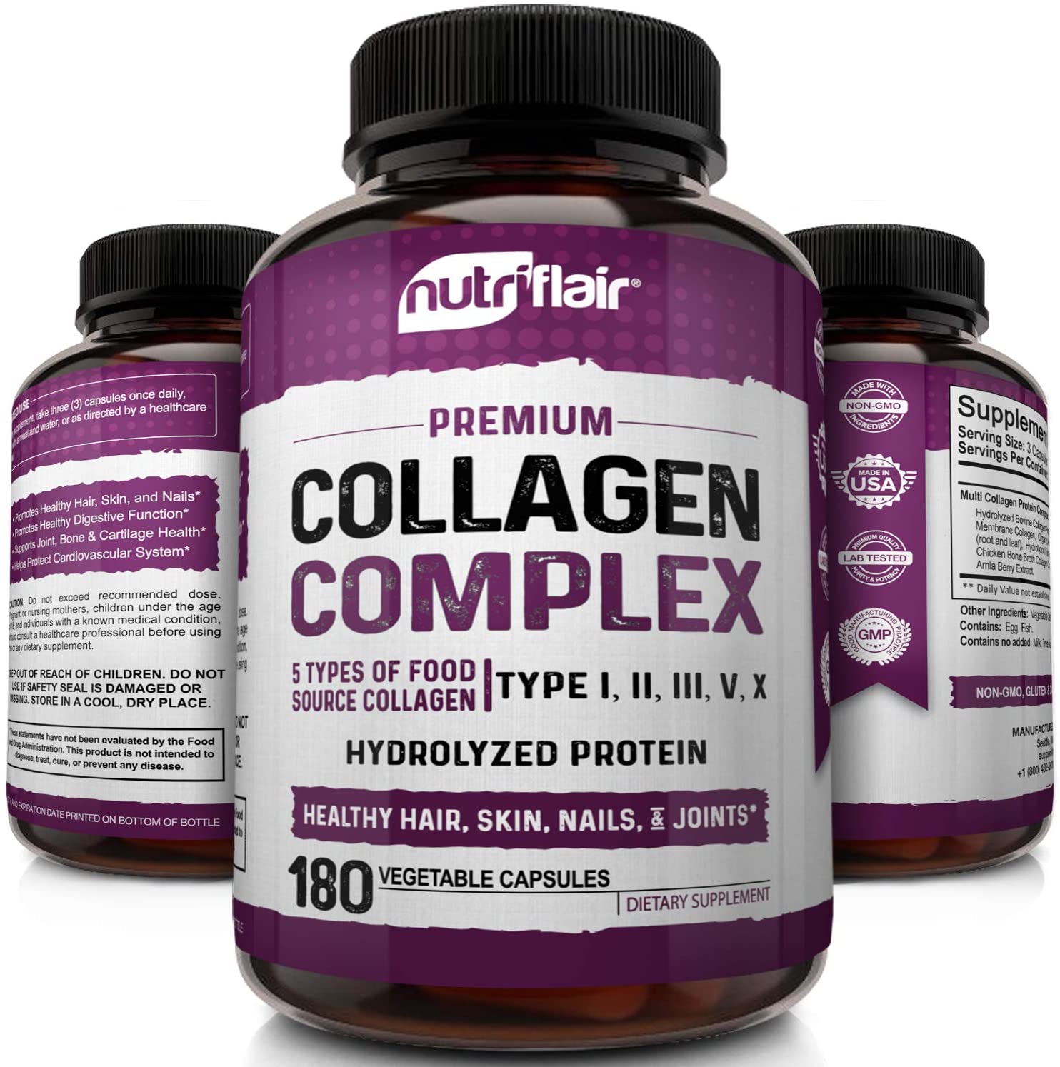 NutriFlair Multi Collagen Peptides Pills 2250MG