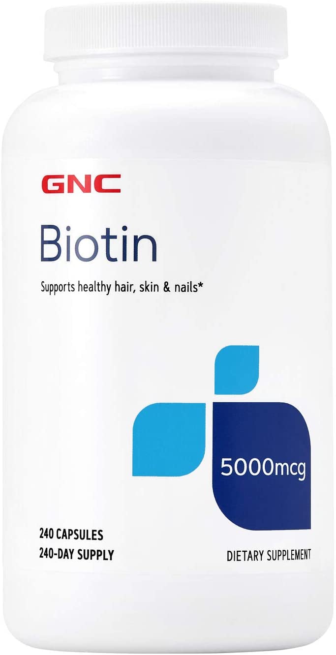 GNC Biotin 5000 mcg | Supports Healthy Hair, Skin, & Nails | 240 Capsules