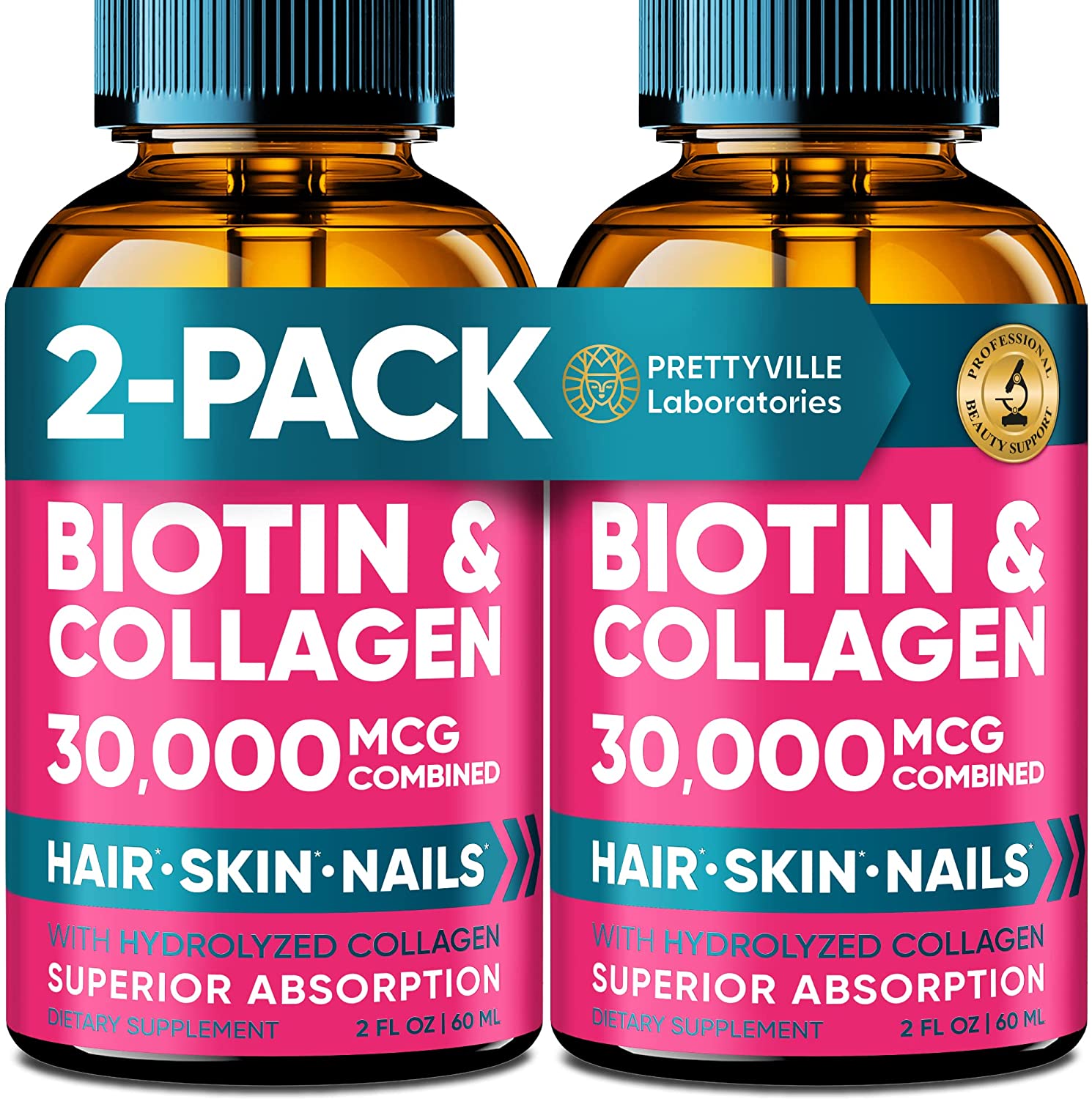 Biotin & Collagen Drops for Hair Growth 30,000mcg - H?althy Hair, Skin & N?ils