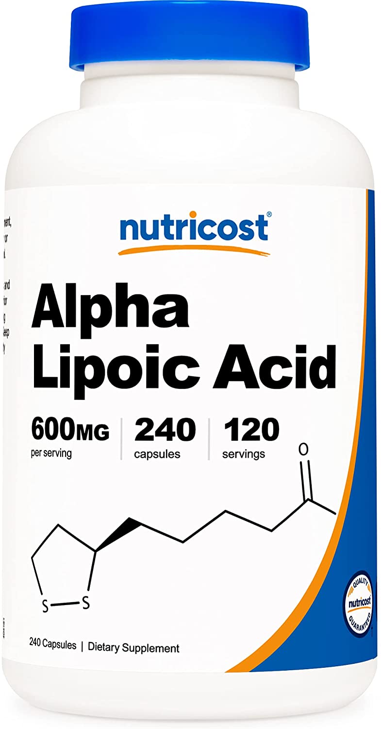 Nutricost Alpha Lipoic Acid 600mg Per Serving, 240 Capsules - Gluten Free, Vegetarian Capsules, Soy Free & Non-GMO