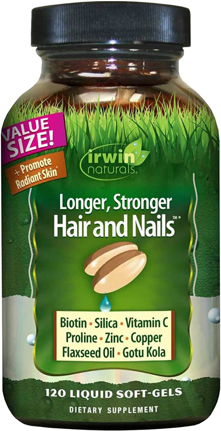 Irwin Naturals Longaer, Stronger Hair and Nails - Promotes Vibrant Shine Texture