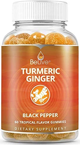 Turmeric Curcumin Gummies with Ginger & Black Pepper Extract - Supports Joint Pain, 