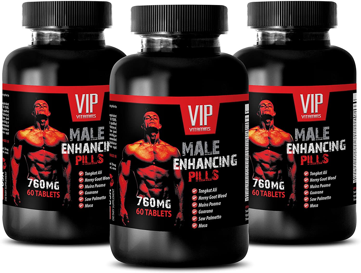 Pills for Men for Sex - Male Enhancing Pills 760MG - Horny Goat Weed Complex - 3 Bottle (180 Tablets)